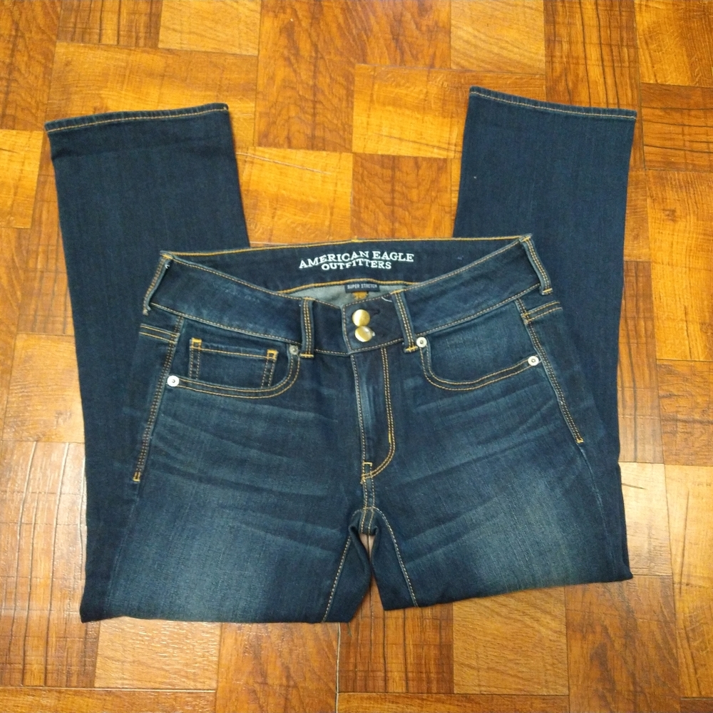 American Eagle Outfitters Denim Blue Jeans Super Stretch Artist Crop Women's 6R